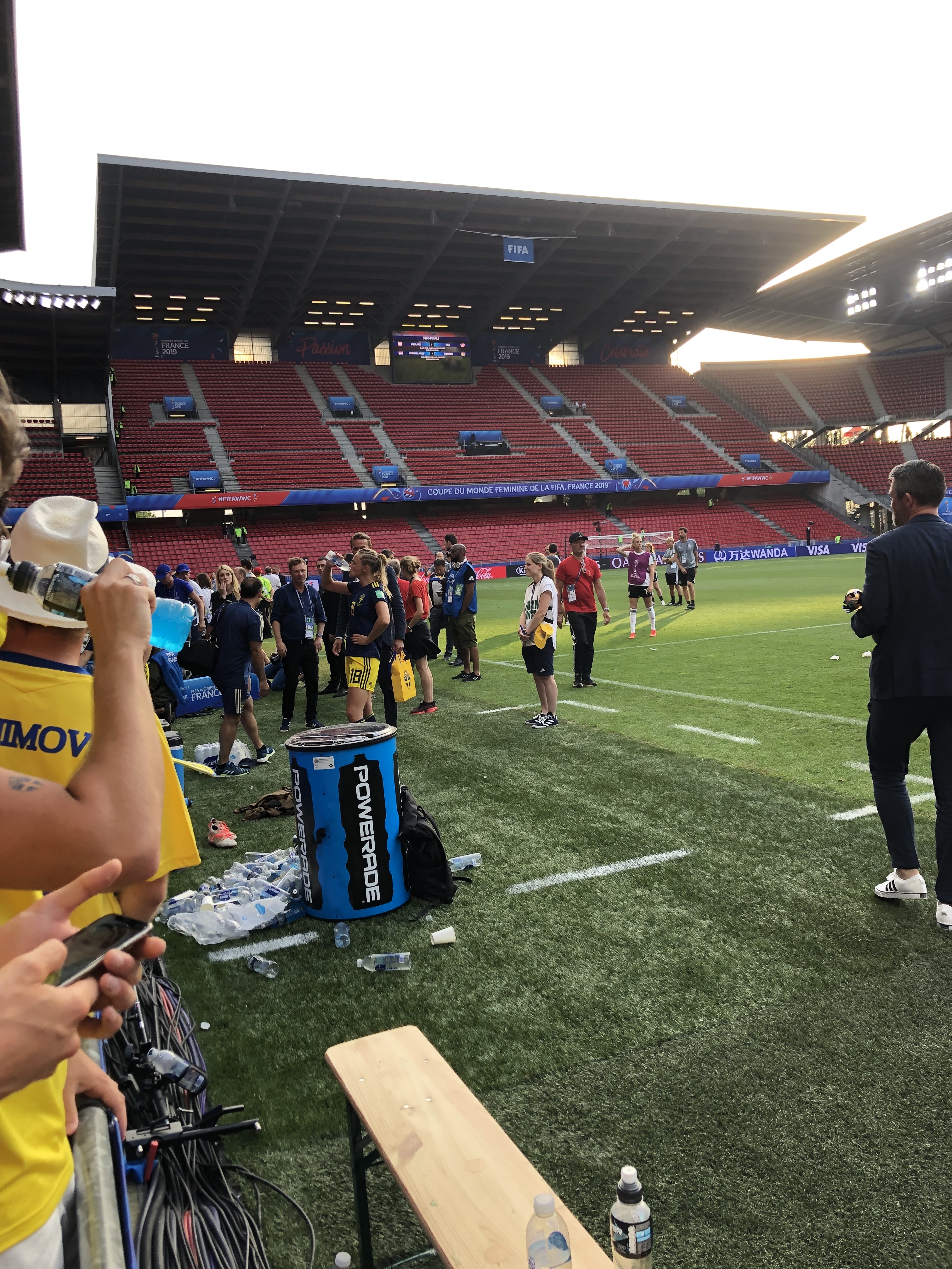 Soccer field in Rennes after the Womens World Cup game there